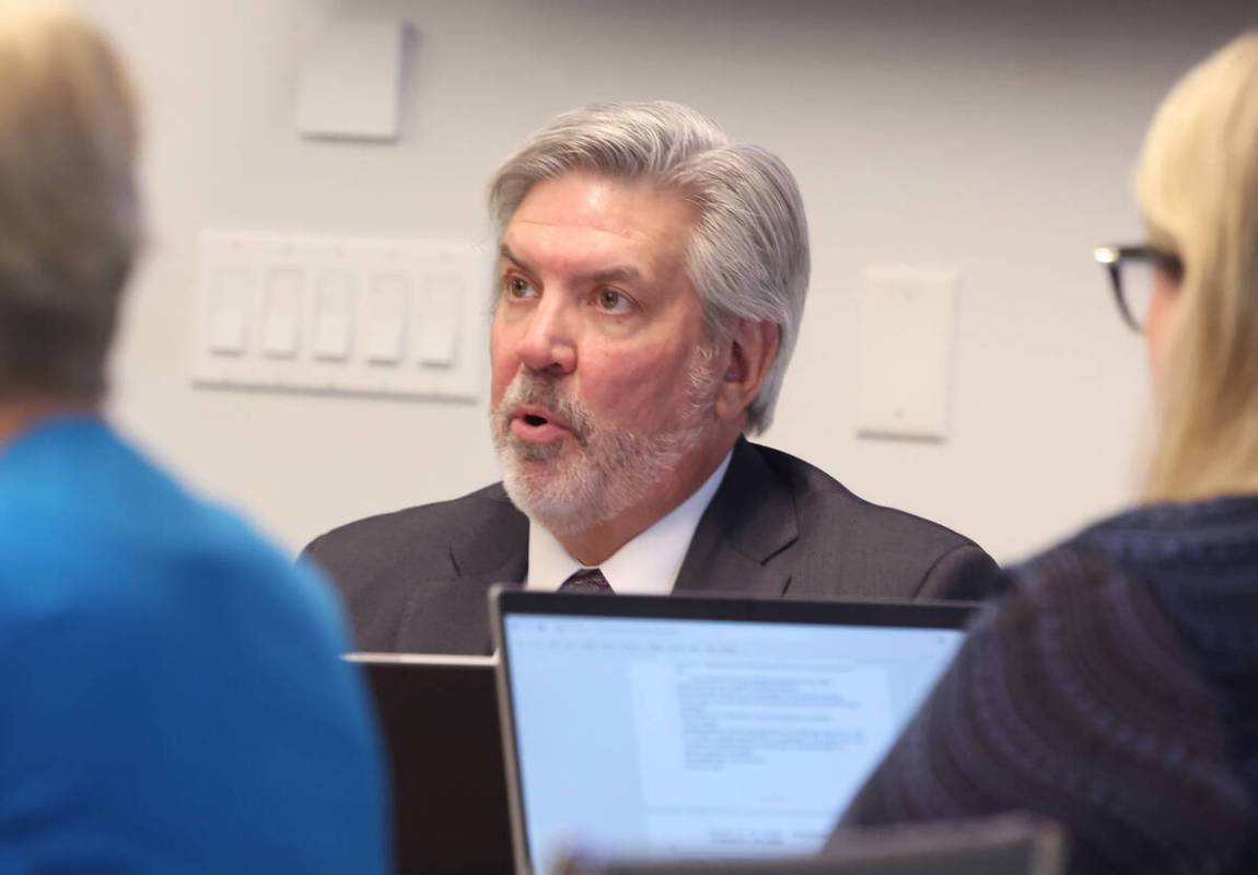 Scott Scherer, chair of the Nevada Commission on Ethics, speaks during a commission meeting on ...