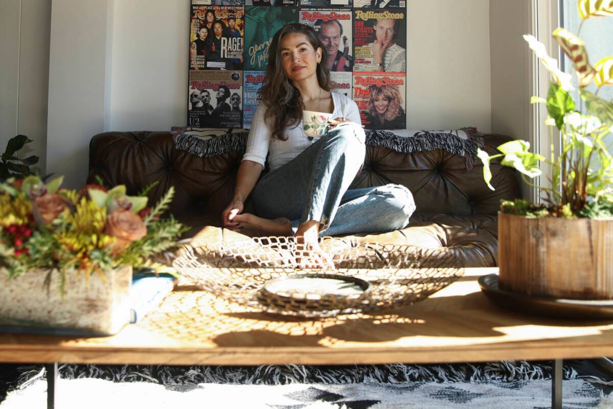 Headspace meditation teacher Rosie Acosta poses for a portrait in her living room, Monday, Sept ...