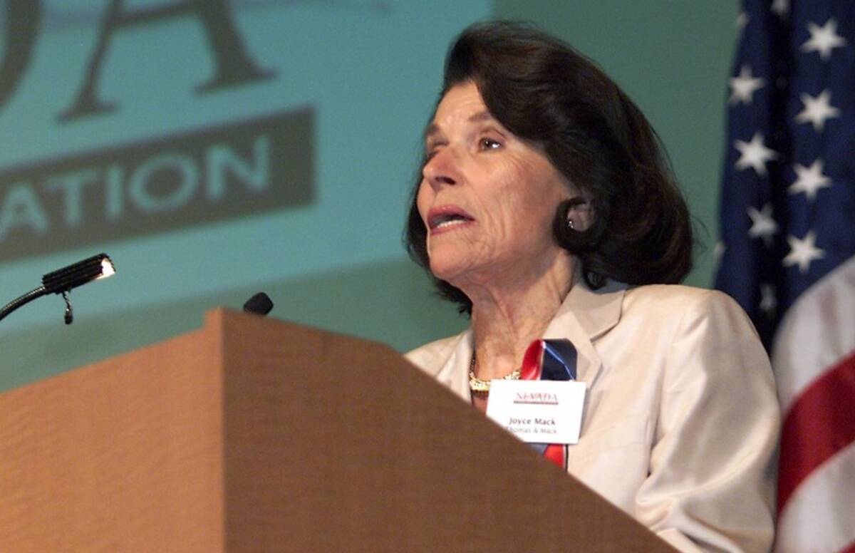 Joyce Mack speaks during the Nevada Community Foundation's "Celebration of Giving" luncheon hel ...