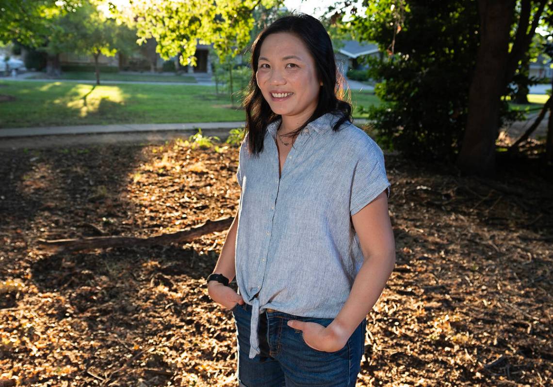 Breast cancer survivor Christina Kashiwada near her home in Sacramento, California. Researchers ...