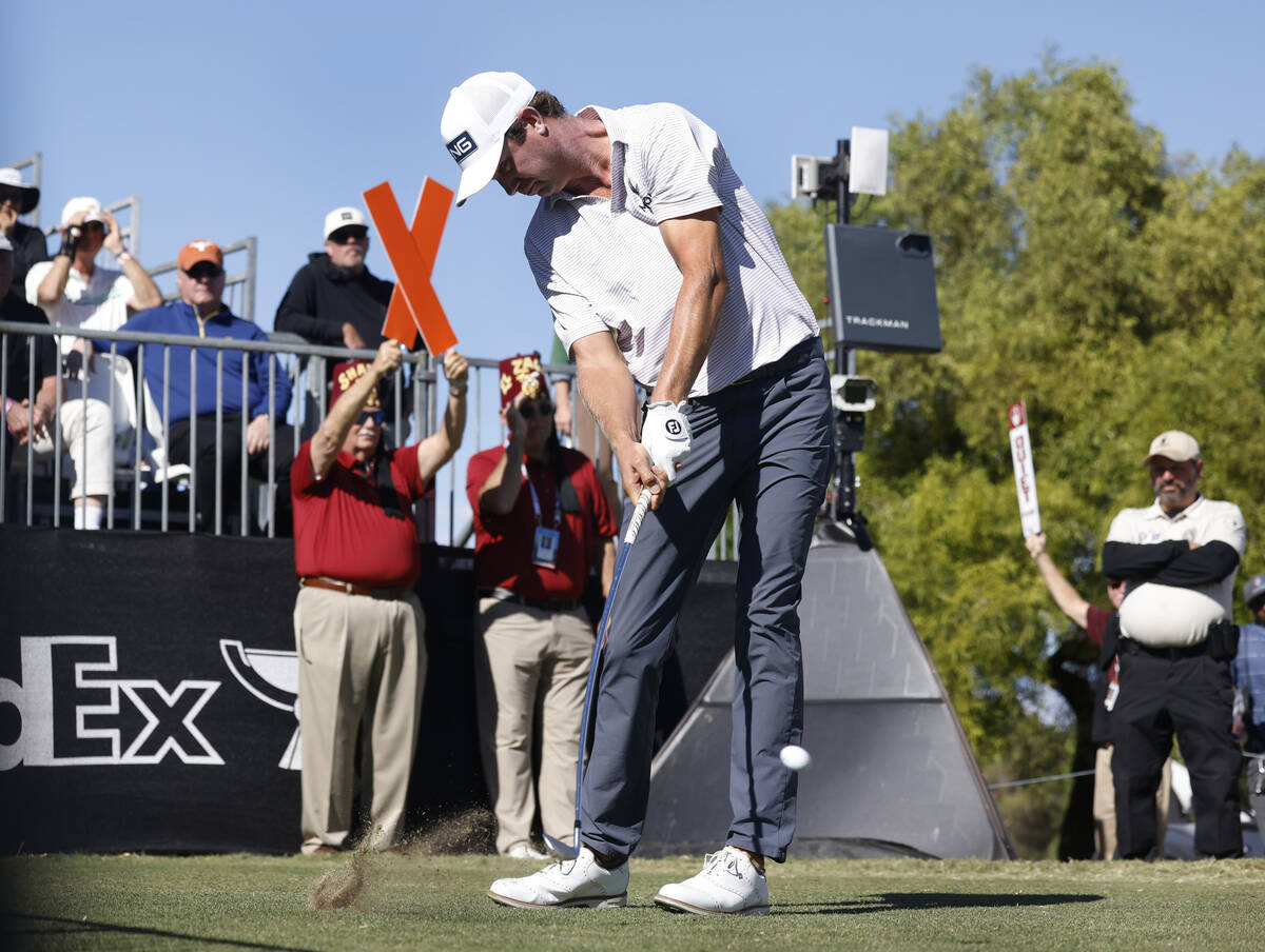 Harris English tees off on the 1st during the third round of the Shriners Children's Open at TP ...