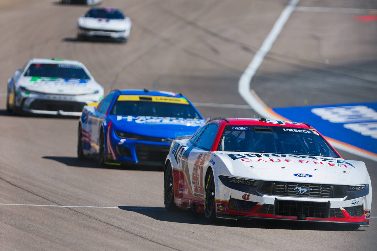 NASCAR driver Ryan Preece races during the South Point 400 NASCAR Cup Series race at the Las Ve ...