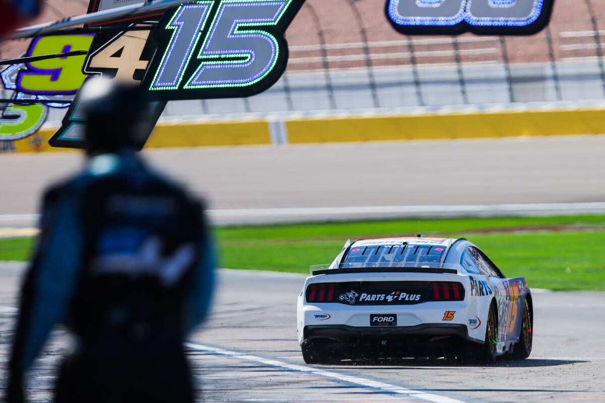 NASCAR driver Cody Ware leaves pit row during the South Point 400 NASCAR Cup Series race at the ...