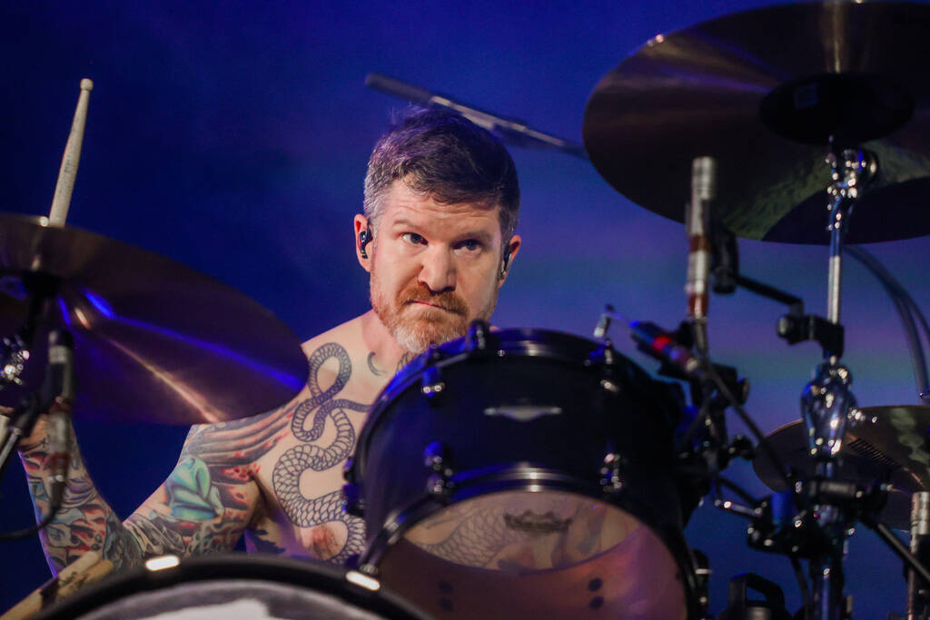 Fall Out Boy performs during the When We Were Young music festival at the Las Vegas Festival Gr ...