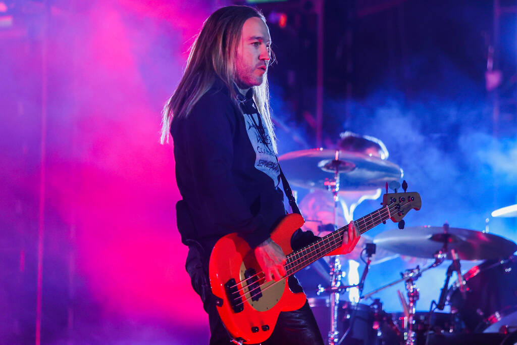 Fall Out Boy performs during the When We Were Young music festival at the Las Vegas Festival Gr ...