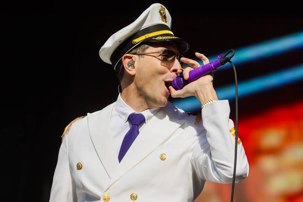 Cobra Starship performs during the When We Were Young music festival at the Las Vegas Festival ...