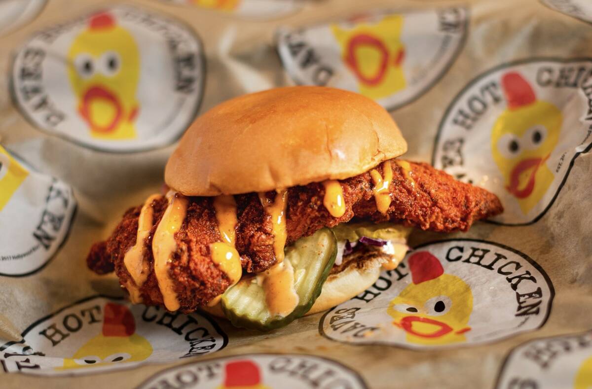 A hot chicken slider from Dave's Hot Chicken, the fast-growing chain that started in an East Lo ...