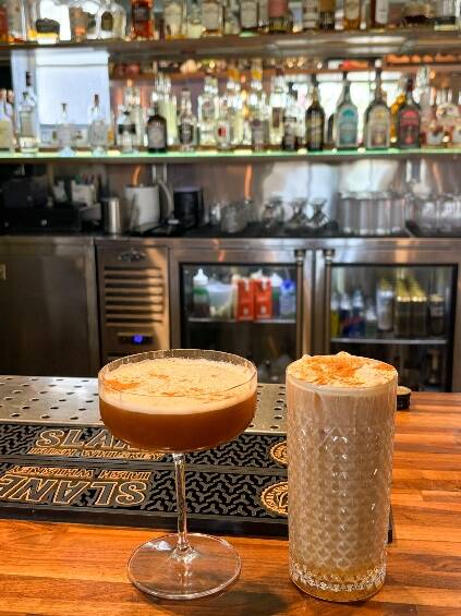 A Pumpkin Espresso Martini from F the Bar at Fergusons Downtown in Las Vegas. (Carissa Beasley)