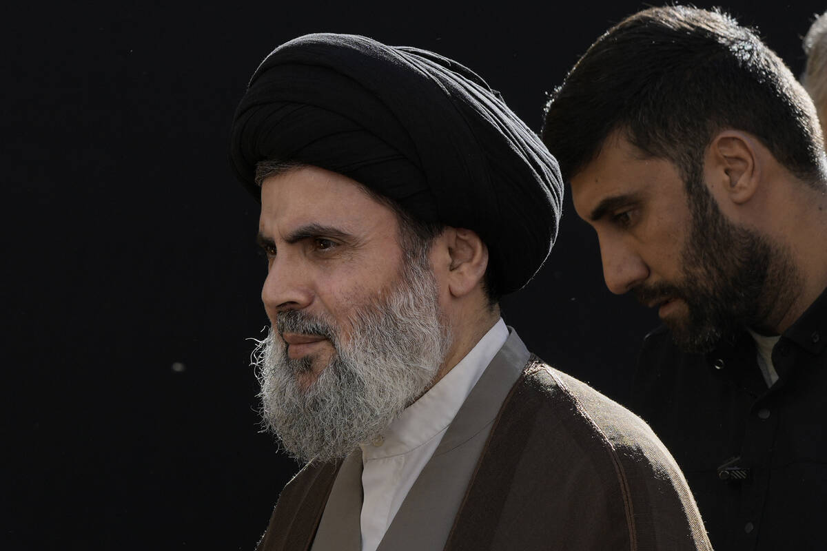 Senior Hezbollah leader Hashem Safieddine attends a funeral in Dahiyeh, Beirut, Lebanon, Wednes ...