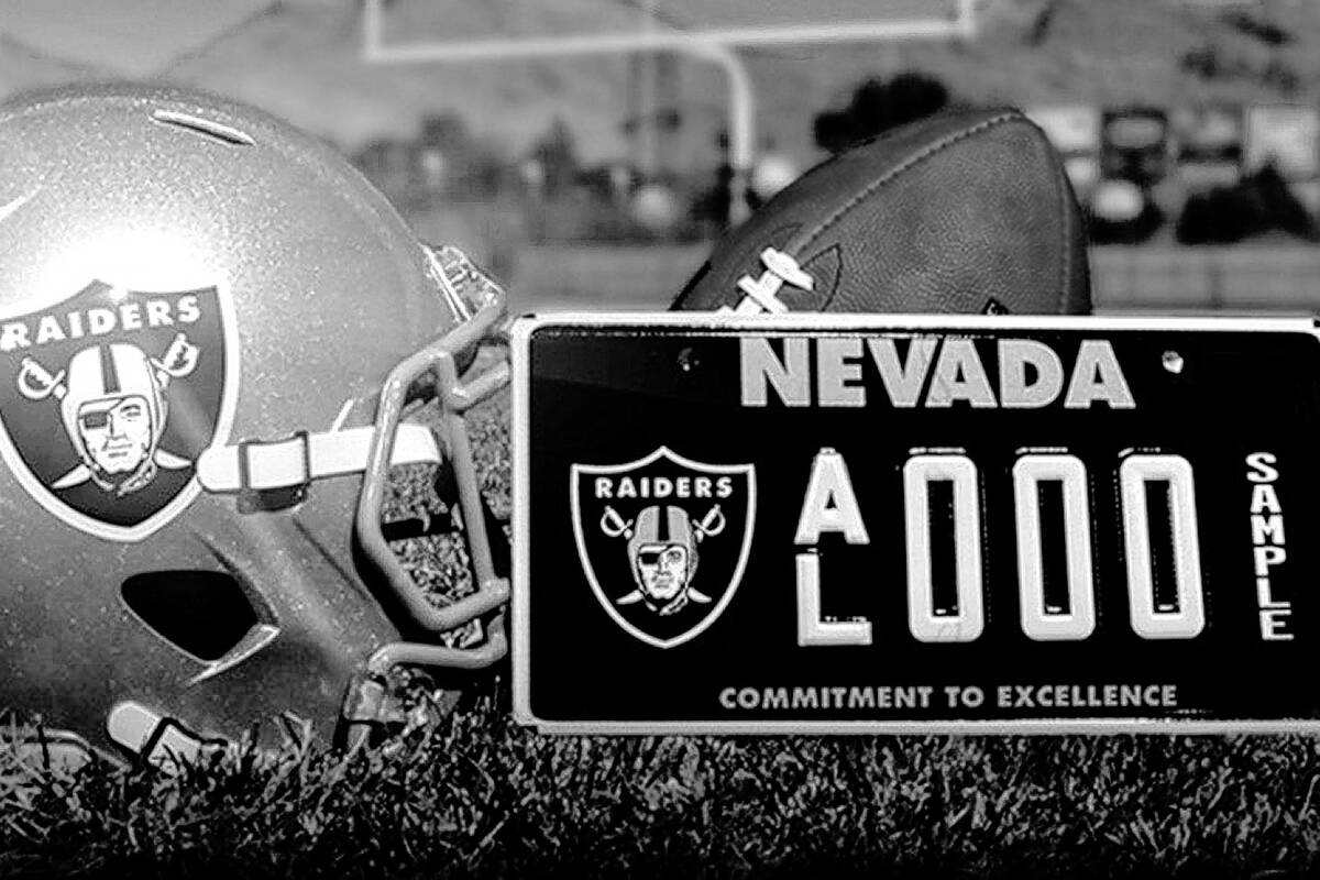 The Raiders Nevada specialty license plate. (Raiders.com)