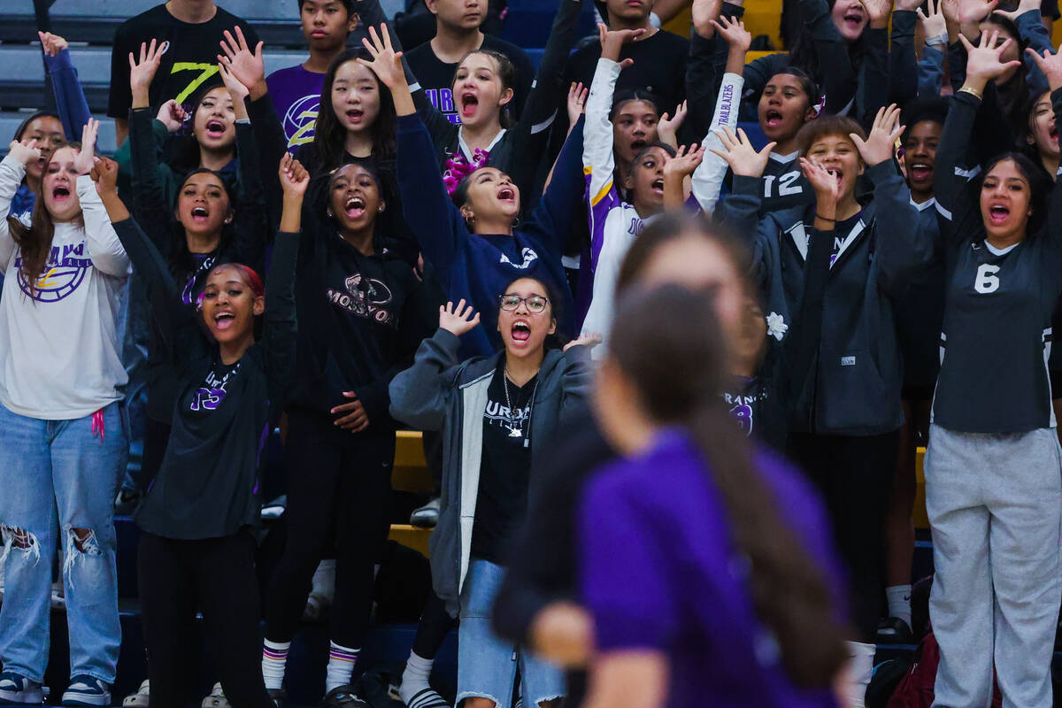 Durango fans cheer during a volleyball match between Durango and Sierra Vista at Sierra Vista H ...