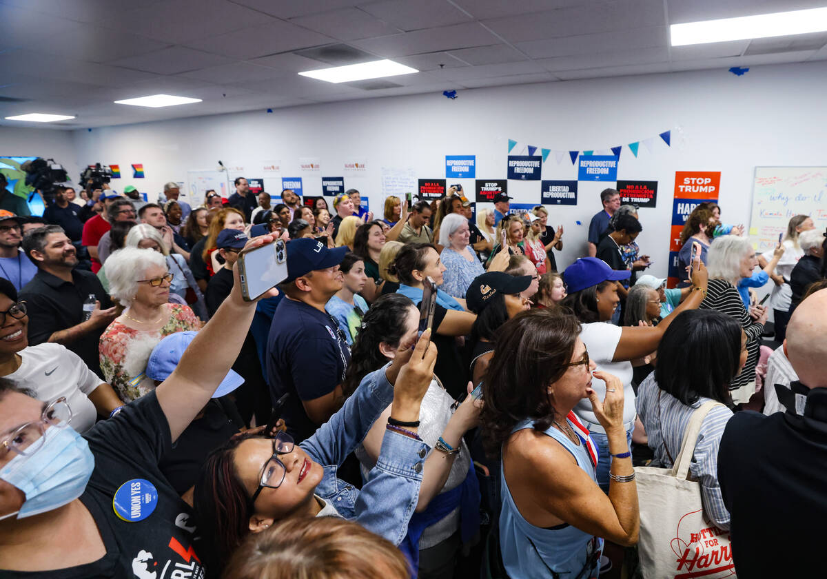 The audience listens to first lady Jill Biden speak at a Biden-Harris campaign event at one of ...