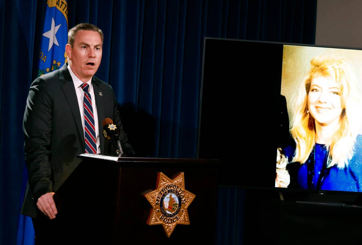 A photograph of Melonie White is displayed as Metropolitan Police Department homicide Lt. Jason ...