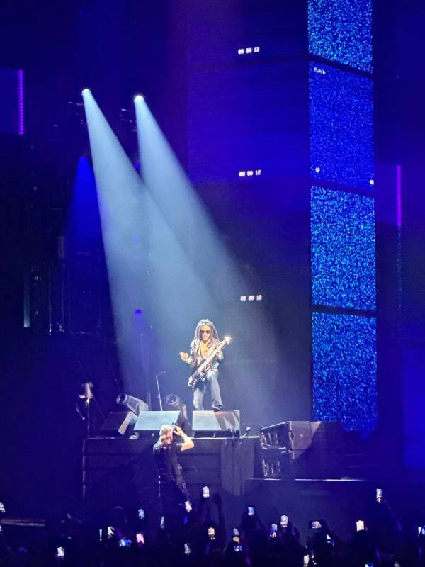 Lenny Kravitz performs in his "Blue Electric Light" production at Dolby Live at Park MGM on Wed ...