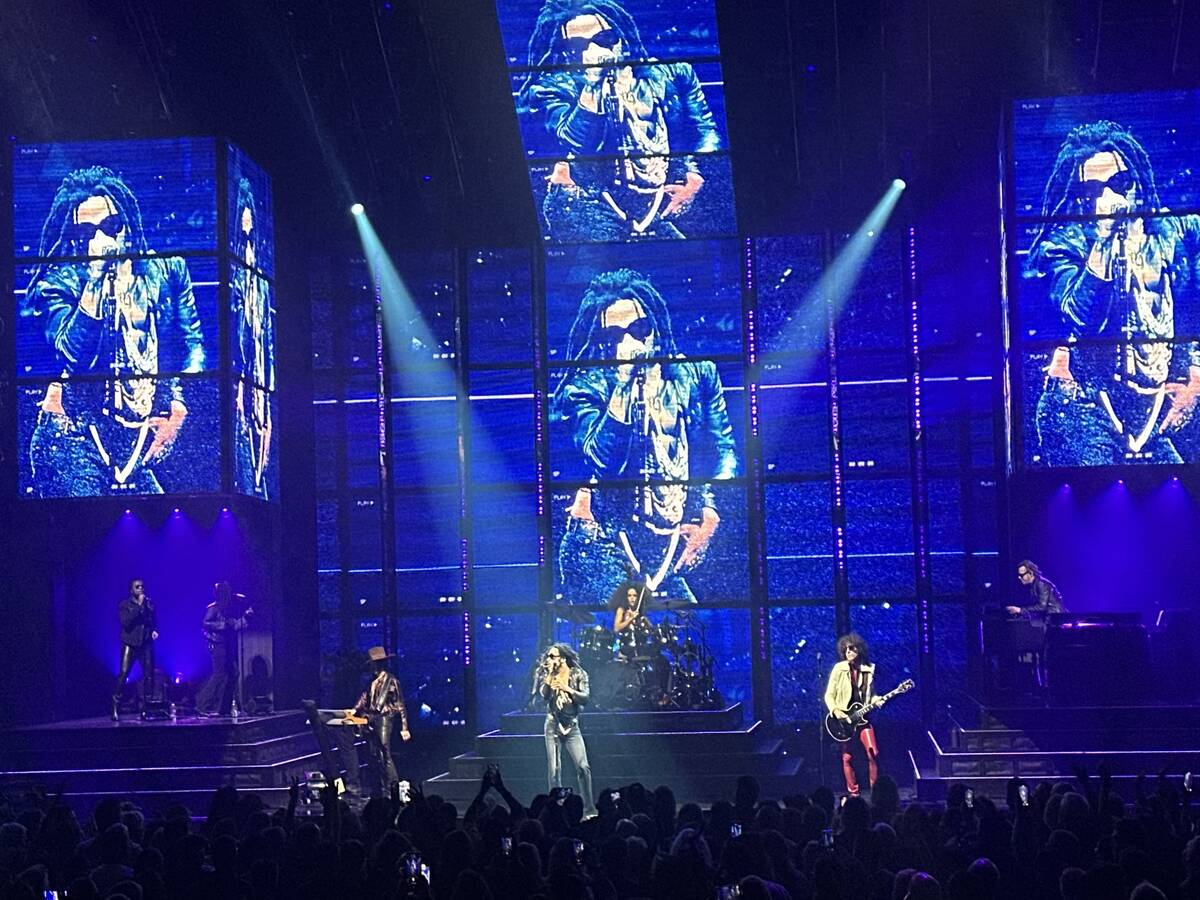 Lenny Kravitz performs in his "Blue Electric Light" production at Dolby Live at Park MGM on Wed ...