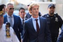 Daniel Penny arrives to Manhattan criminal court in New York, Monday, Oct. 21, 2024. Jury selec ...