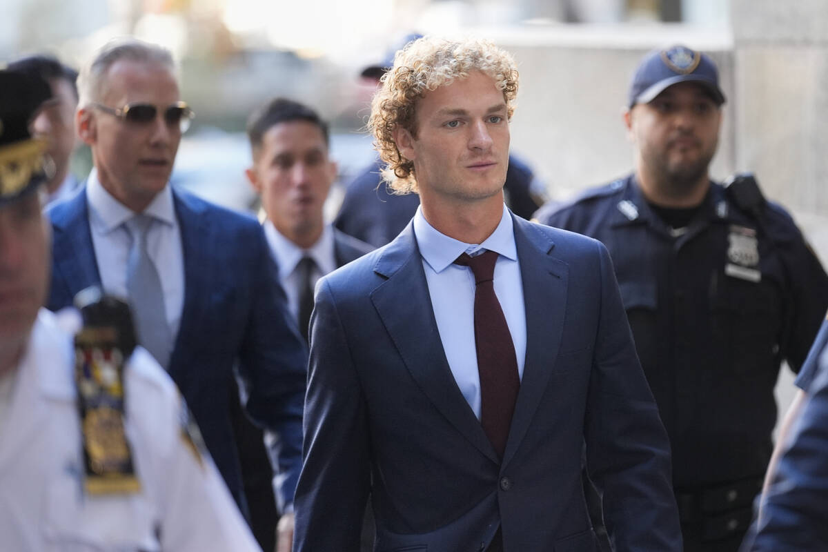 Daniel Penny arrives to Manhattan criminal court in New York, Monday, Oct. 21, 2024. Jury selec ...