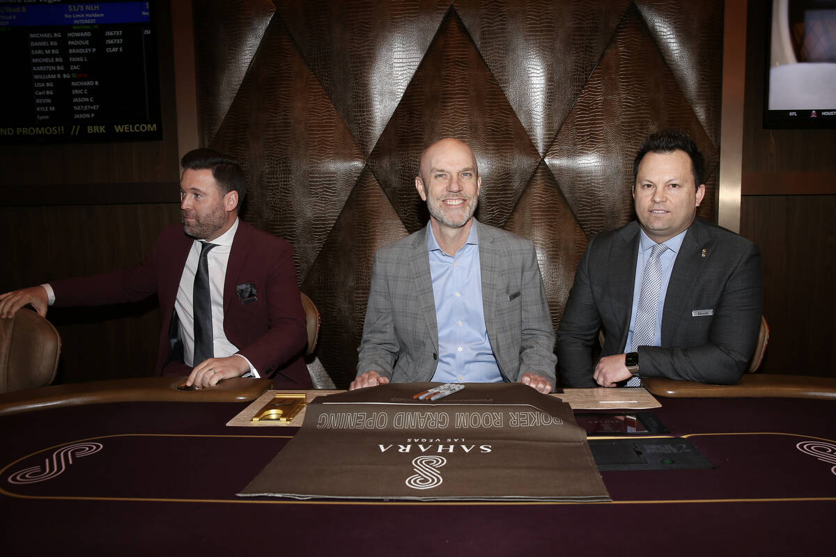 Sahara resort-casino's Anthony Olheiser, vice president of food and beverage, Paul Hobson, seni ...