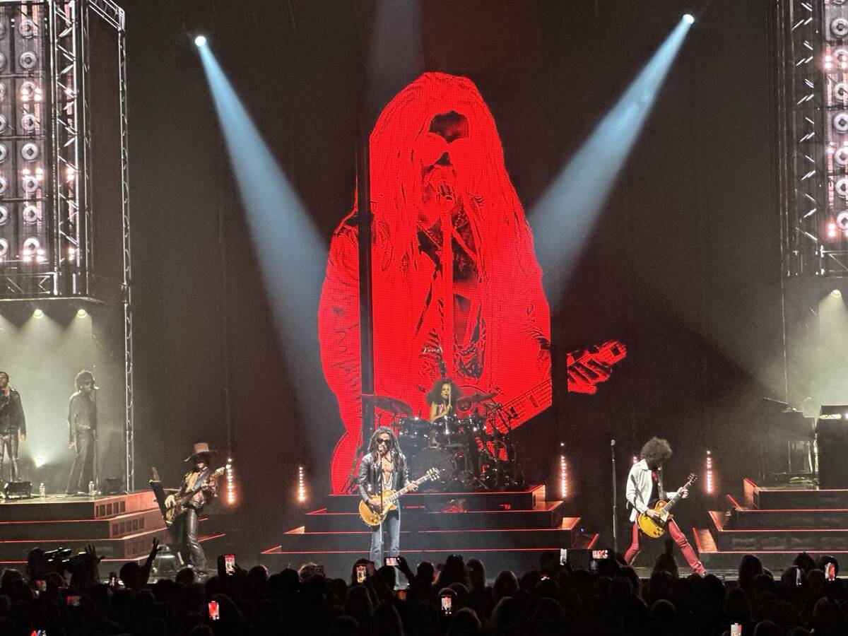 Lenny Kravitz performs in his "Blue Electric Light" production at Dolby Live at Park MGM on Wed ...