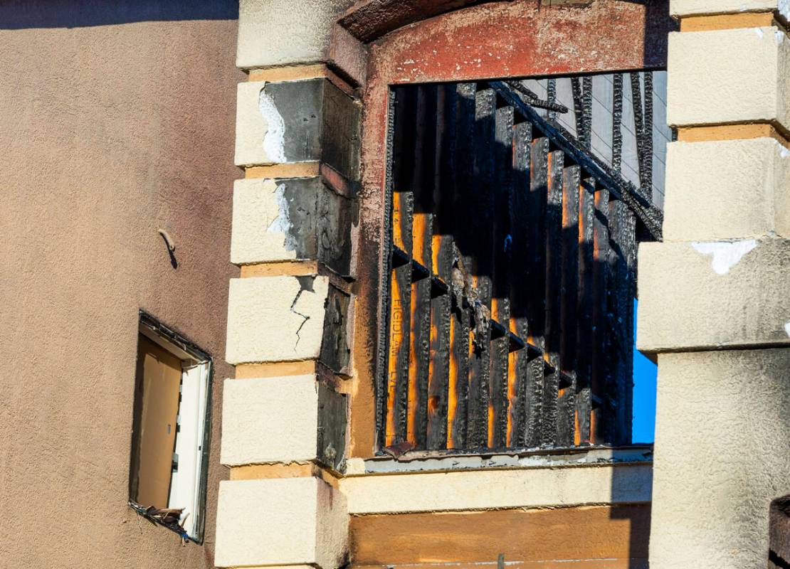 A neighbor's window is damaged as well on the exterior of fatal house fire at 8332 Langhorne Cr ...