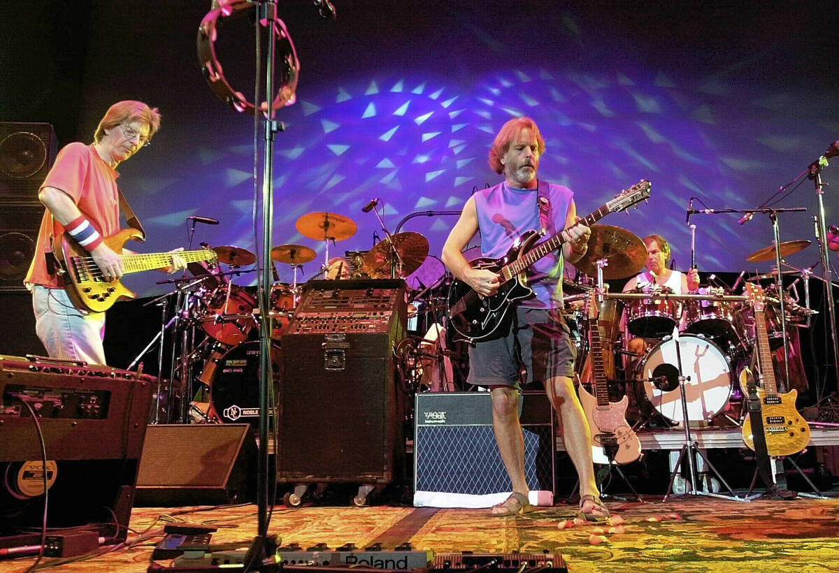 The Grateful Dead, from left, Phil Lesh, Bill Kreutzmann, Bob Weir and Mickey Hart perform duri ...