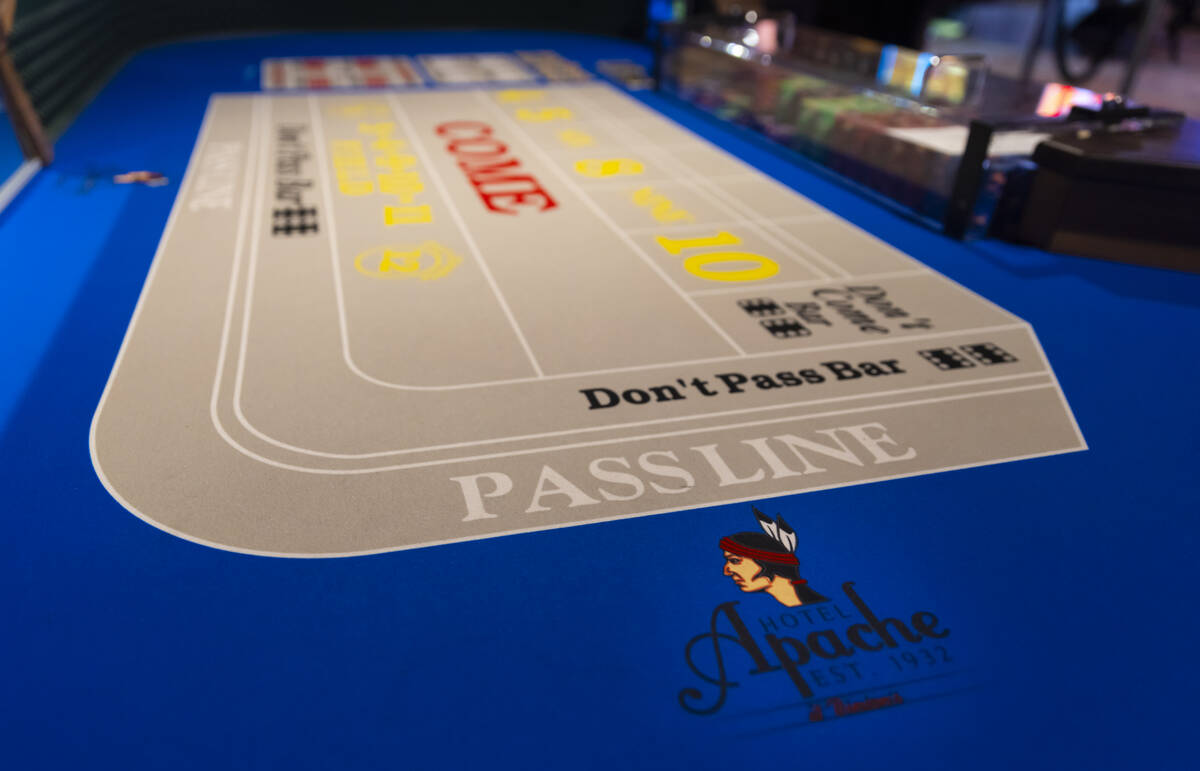 A craps table is seen at Binion’s on Thursday, Oct. 10, 2024, in downtown Las Vegas. (Ch ...