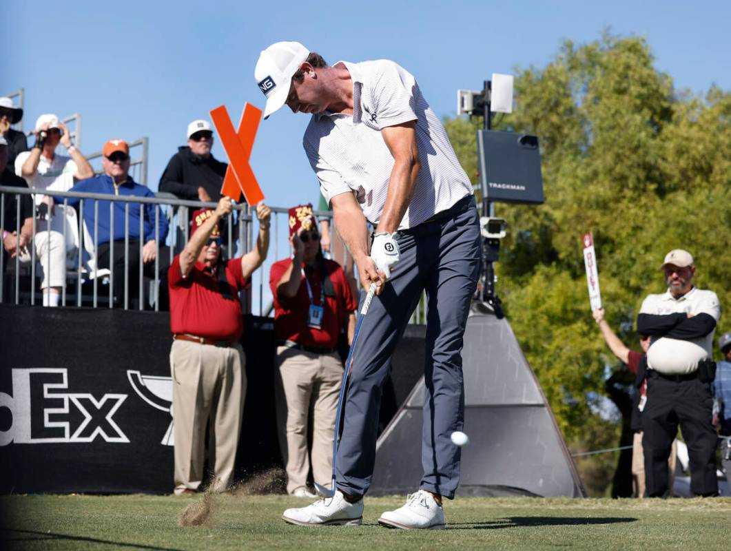 Harris English tees off on the 1st during the third round of the Shriners Children's Open at TP ...