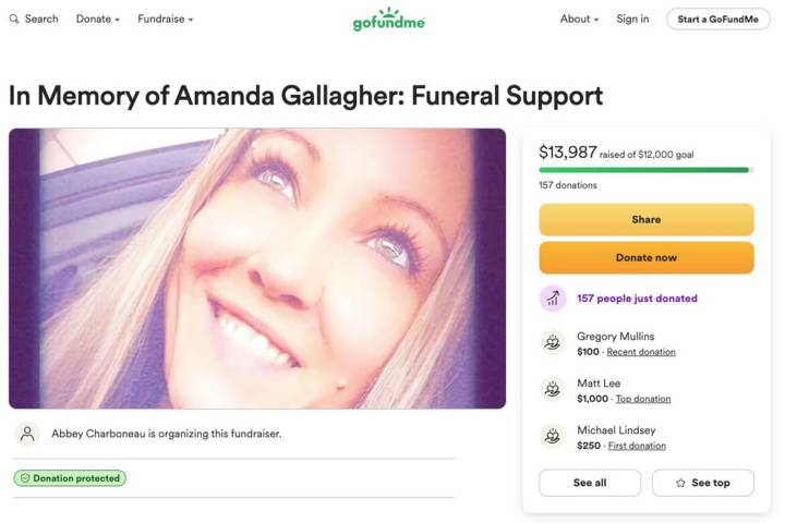 Amanda Gallagher, 37, of Wichita, Kansas, was identified as the woman who died after backing in ...