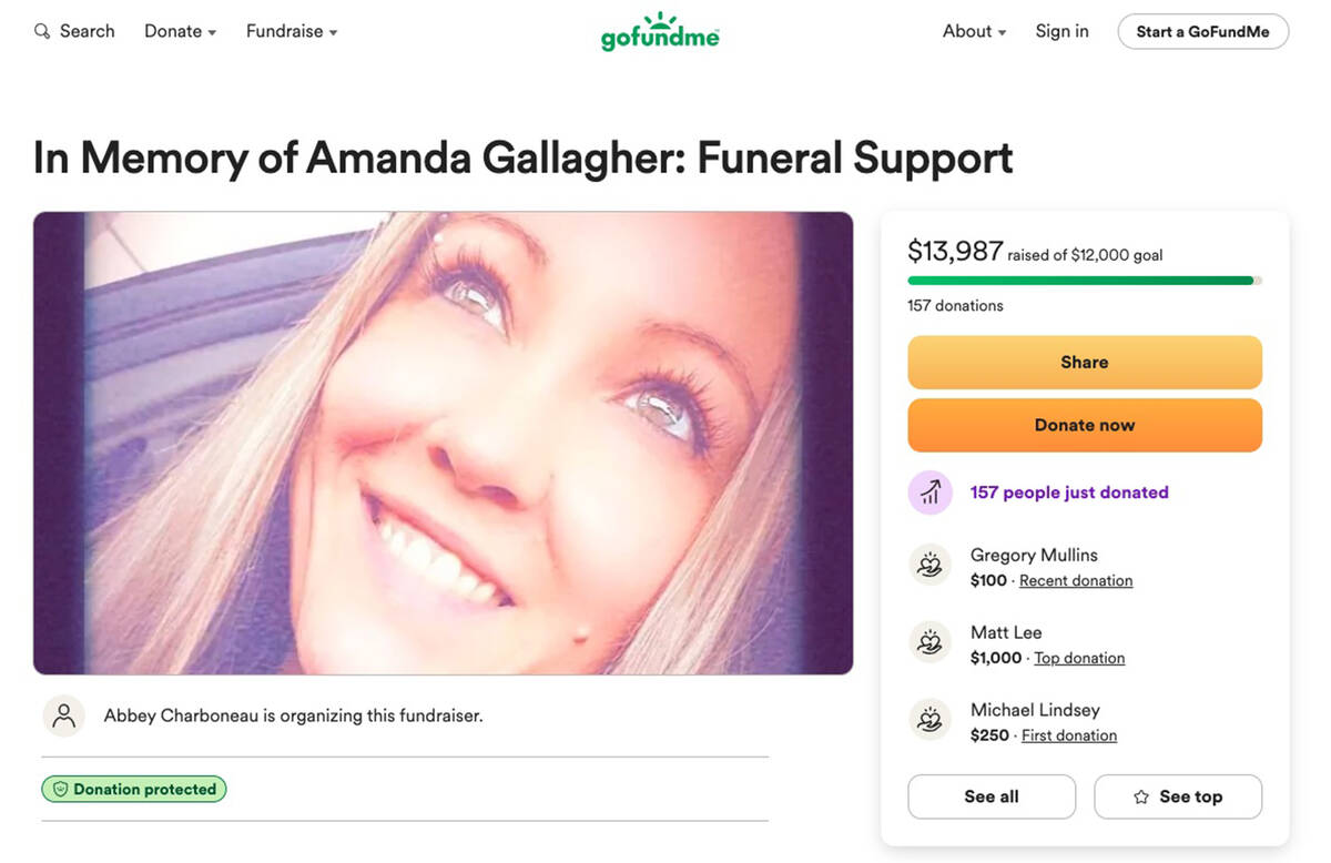 Amanda Gallagher, 37, of Wichita, Kansas, was identified as the woman who died after backing in ...