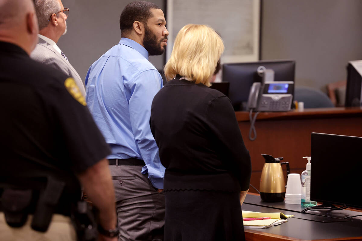 Julius Trotter, looks at the jury upon hearing his guilty verdict in fatally stabbing two Vietn ...