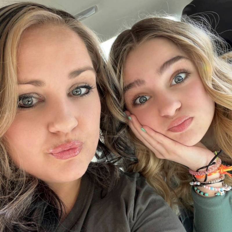 In this photo provided by Brittany Randall, Randall, left, and her daughter, Kamberlyn Bowler, ...