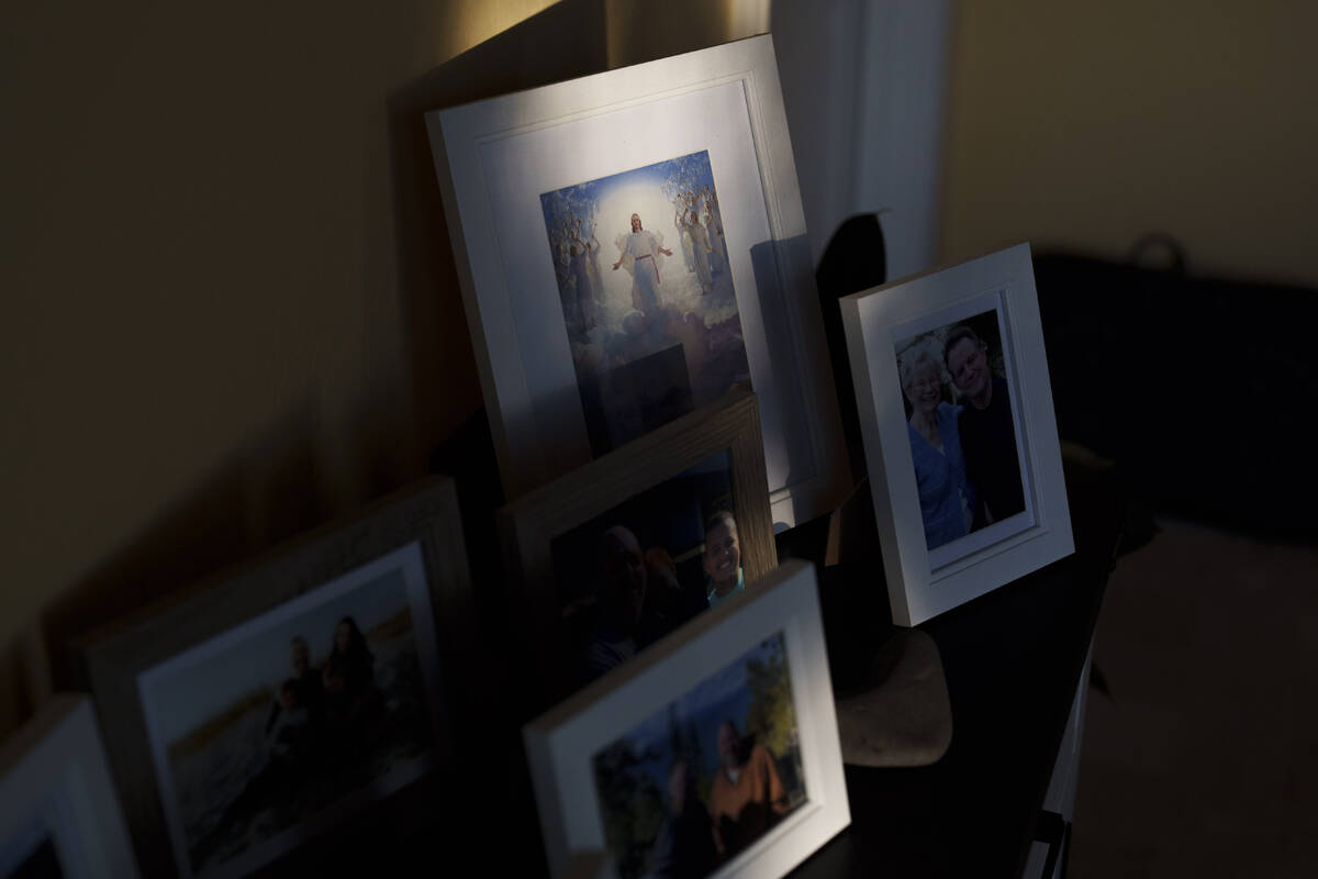 Window light illuminates a depiction of Jesus at the home of Cari-Ann Burgess, Friday, Sept. 20 ...