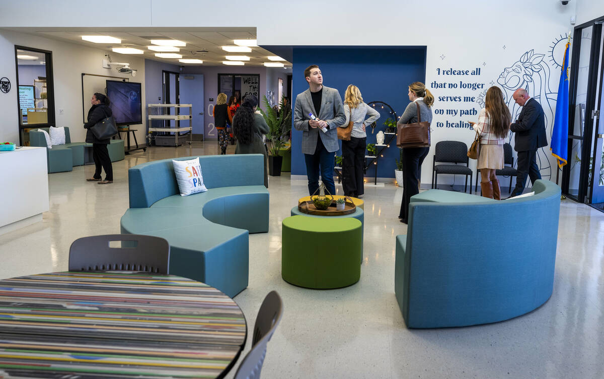 Invited guests tour the CCSD/Healing Center High School during the St. Jude’s Ranch for ...