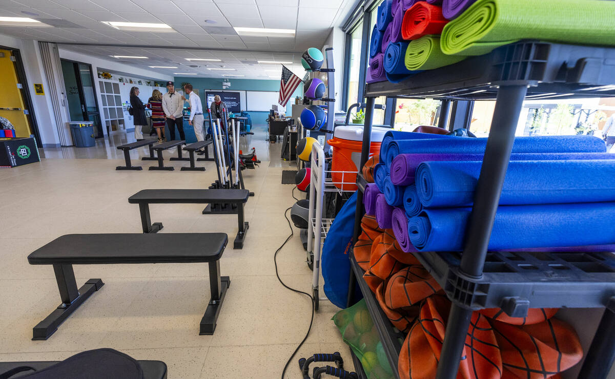 A fitness room for students will be in use within the CCSD/Healing Center High School, a tour s ...