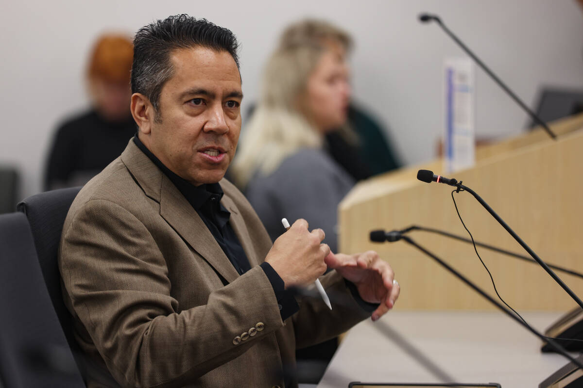 Patrick Villa, a candidate for the Clark County School Board’s vacant trustee position f ...