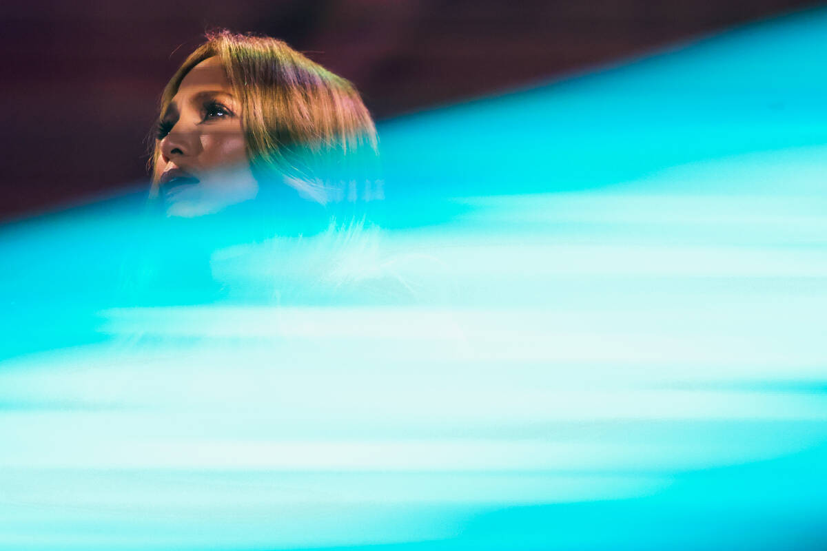 Jennifer Lopez speaks during a campaign rally for Democratic presidential nominee Vice Presiden ...