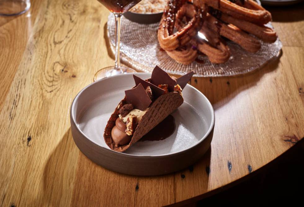 A Choco-Taco dessert from Casa Playa in Wynn Las Vegas on the Strip. (Bill Milne_)