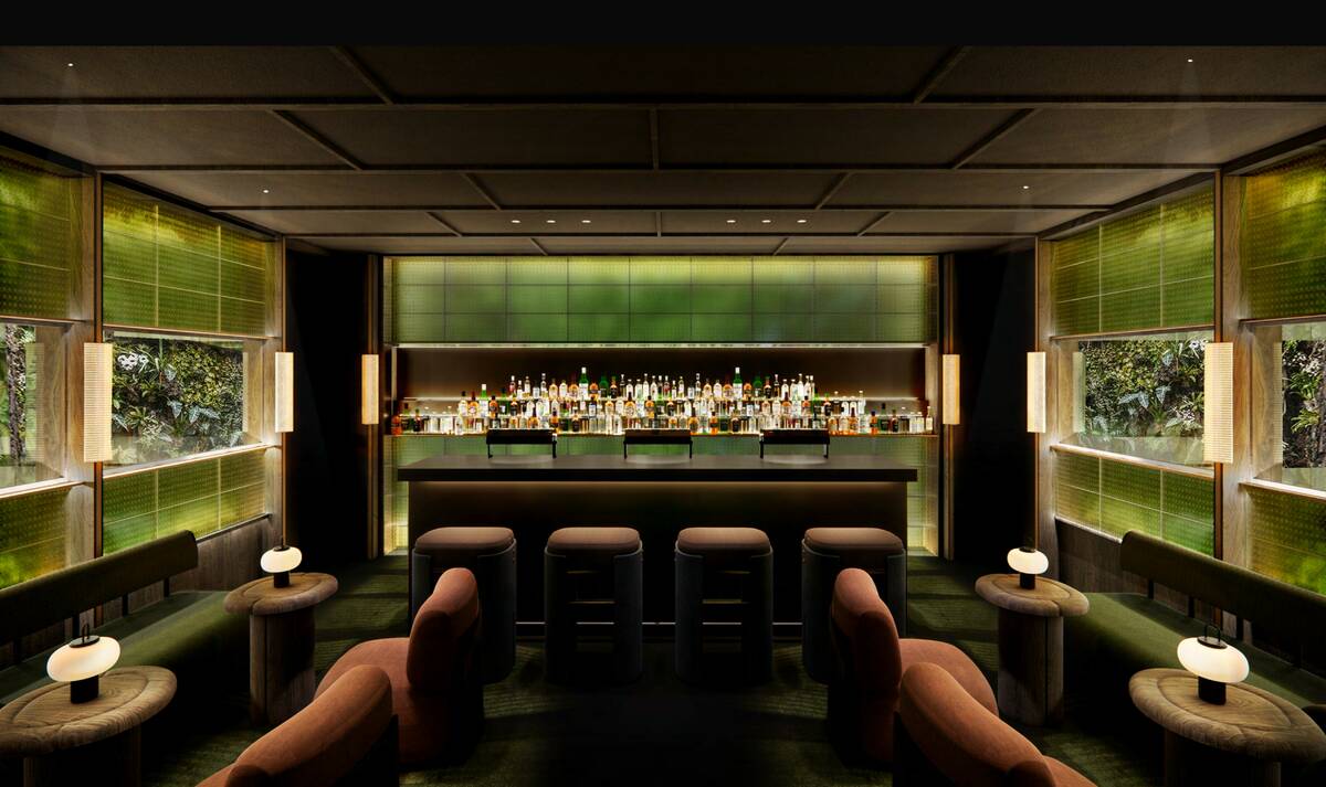 A rendering of the mezzanine bar at Cote Korean Steakhouse, set to open in 2025 at The Venetian ...