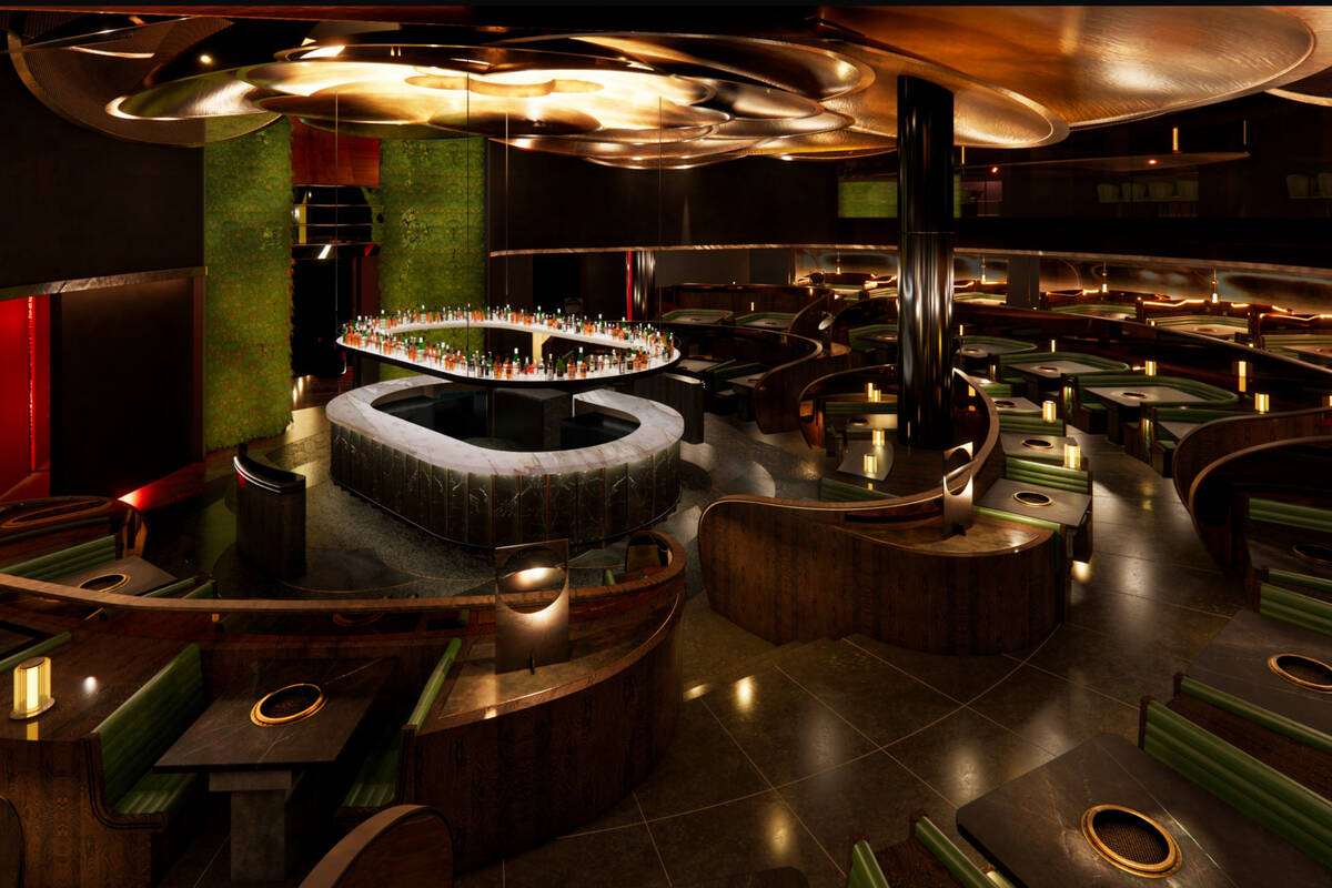 A rendering of the main dining area at Cote Korean Steakhouse, set to open in 2025 at The Venet ...