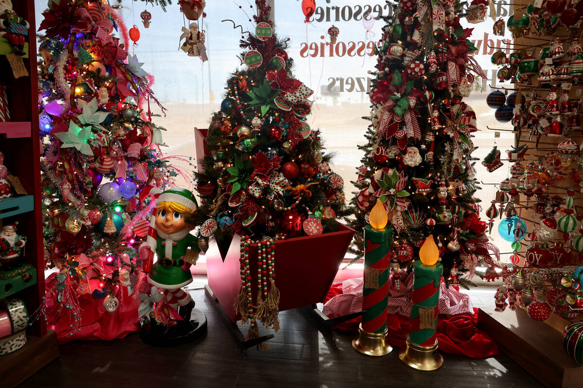 Christmas decorations are set up for sale at Ralph Jones Display at 2576 E. Charleston Blvd. in ...