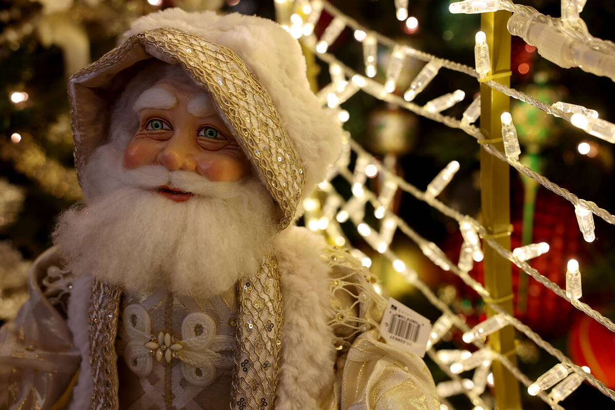 Christmas decorations are set up for sale at Ralph Jones Display at 2576 E. Charleston Blvd. in ...