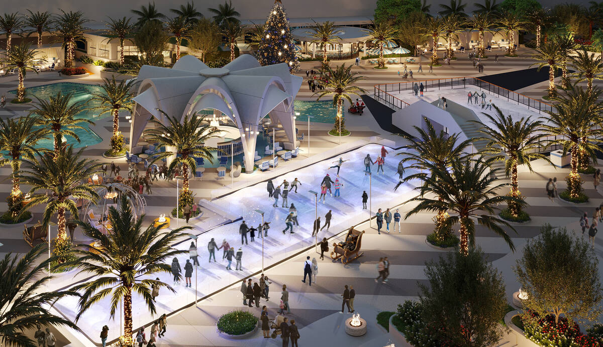 A rendering of the Oasis Ice Rink, debuting this holiday season at the Fontainebleau Las Vegas. ...