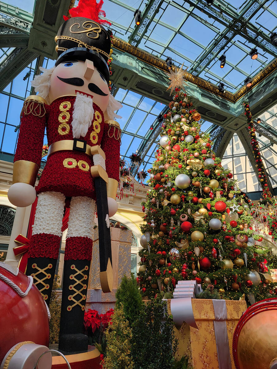 A nutcracker soldier stands guard on Dec. 2 in this year’s “The Nutcracker”-themed holida ...