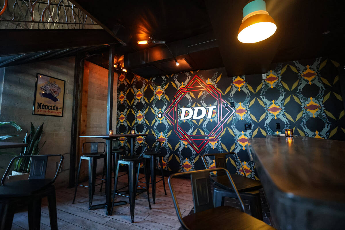 DDT, a professional wrestling-themed bar, in downtown Las Vegas, Tuesday, Oct. 22, 2024. (Rache ...