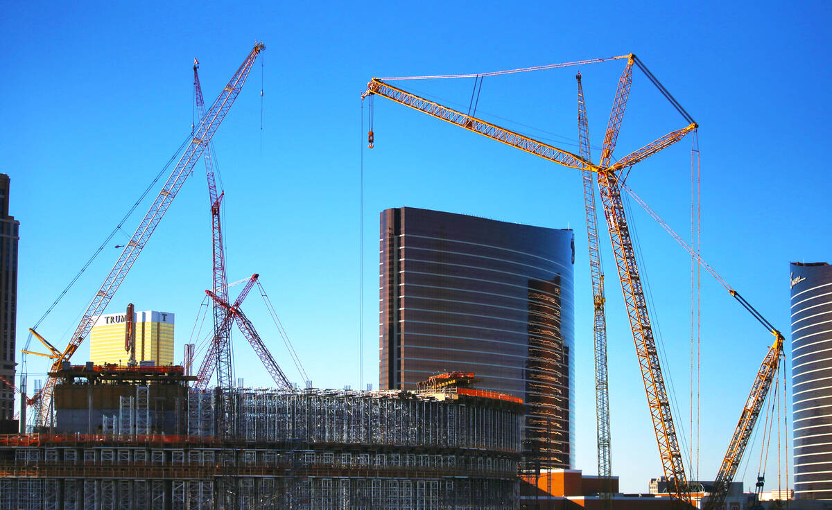 Construction continues on the MSG Sphere Las Vegas on Wednesday, Feb. 26, 2020, in Las Vegas. ( ...