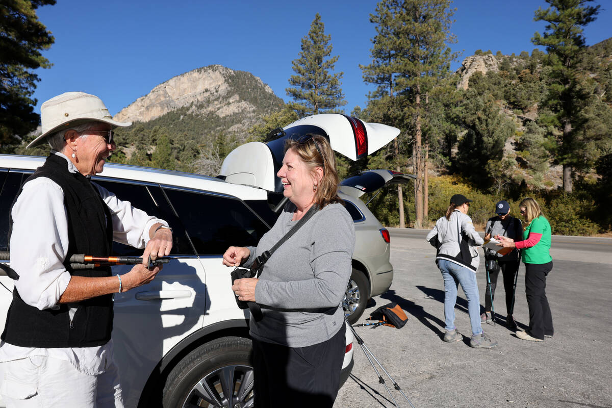 Members of the Westside Newcomers social club, including Judy Price, left, and Deborah Mufti pr ...