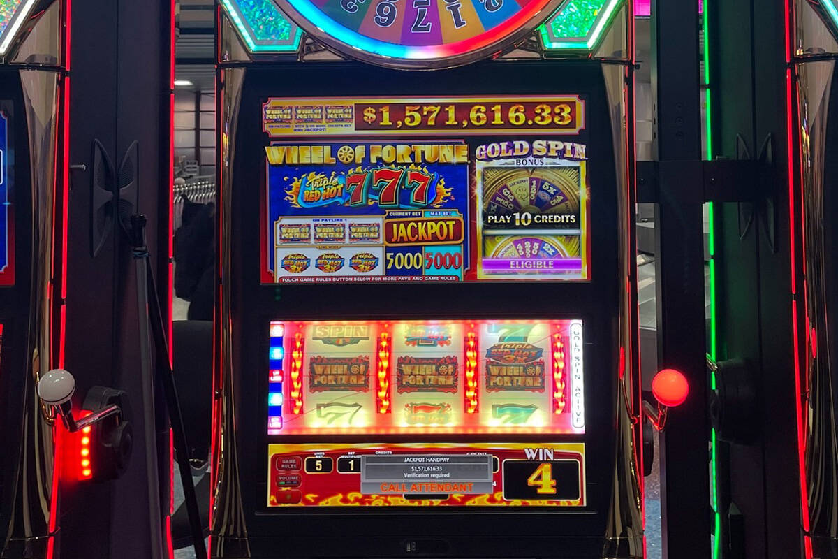 A slots player won $1,571,616.52 on Wheel of Fortune Gold Spin Triple Red Hot 7’s on Thursday ...