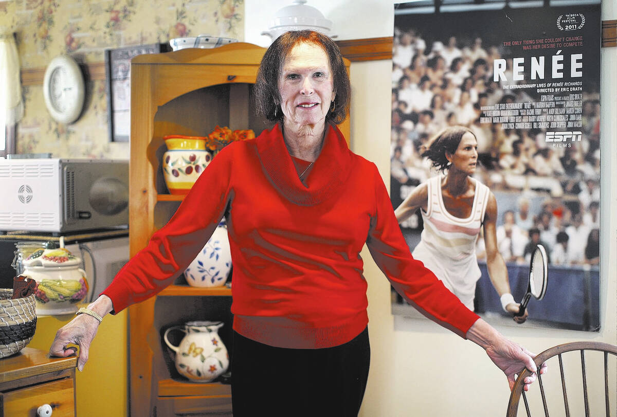 Renee Richards poses for a portrait at her home in Carmel, New York March 25, 2015. More than t ...