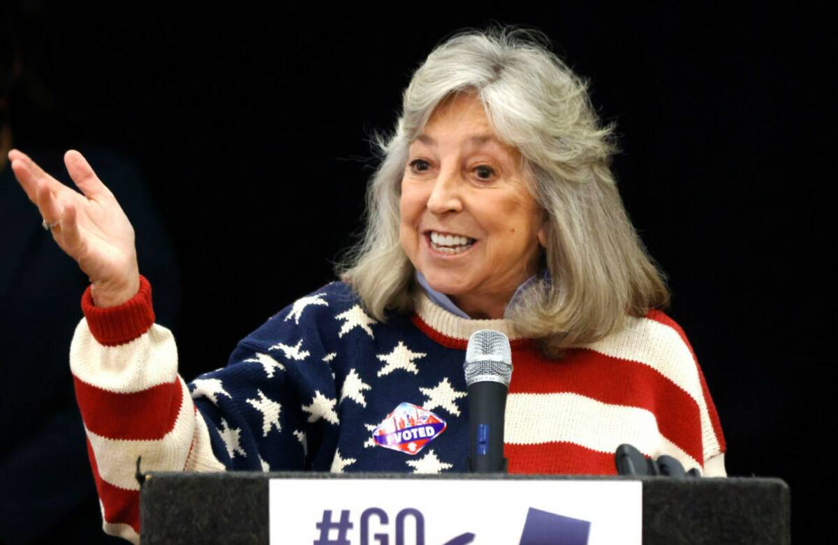 Rep. Dina Titus speaks at East Las Vegas Community Center to rally Democrats to vote, on Friday ...