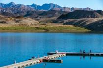 Visitors depart the Callville Bay Marina at Lake Mead on Aug. 15, 2024, near Boulder City. (L.E ...